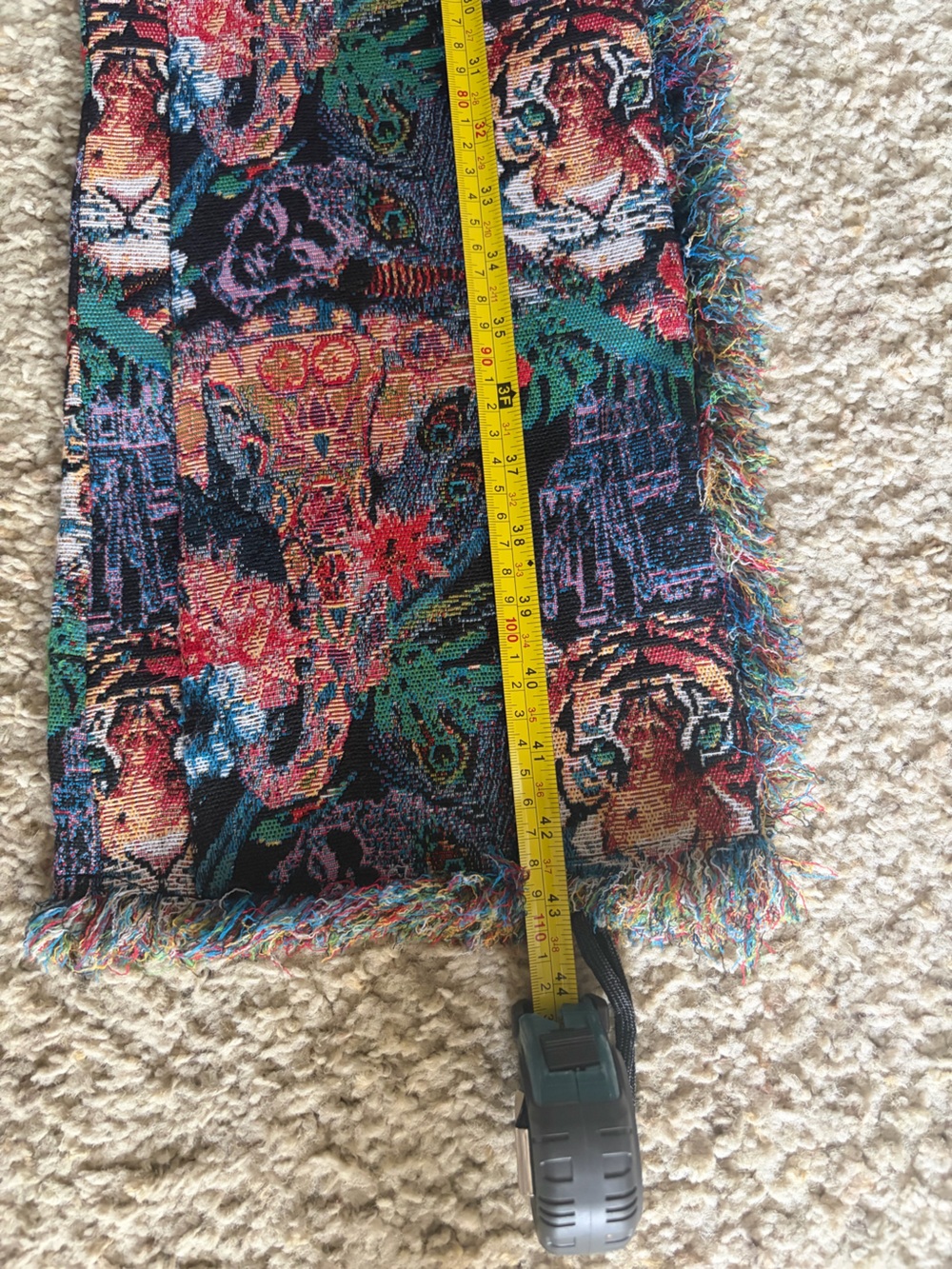 Tiger & Floral Wide-Leg Cargo Pants in Multi-Color - Picture 6 of 7